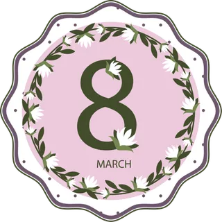 38妇女节三八女神女王粉色花朵玫瑰艺术字设计png免抠ps素材