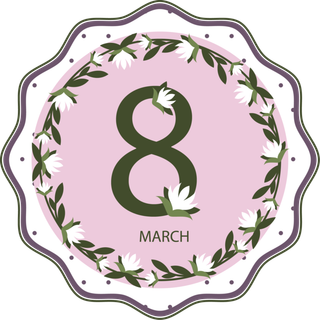 38妇女节三八女神女王粉色花朵玫瑰艺术字设计png免抠ps素材