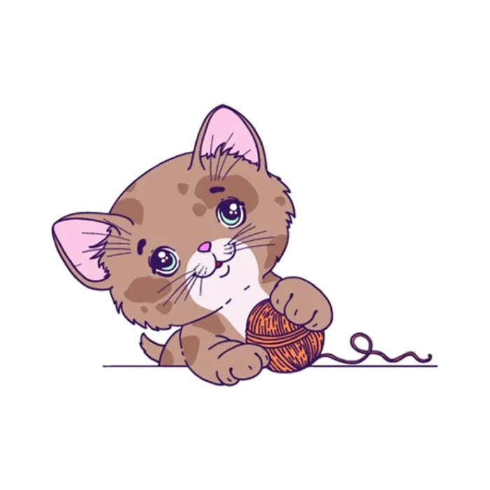 小猫玩球简笔
