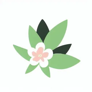 一朵花有绿叶环绕png免抠