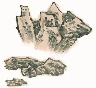 山石绘画图片素材