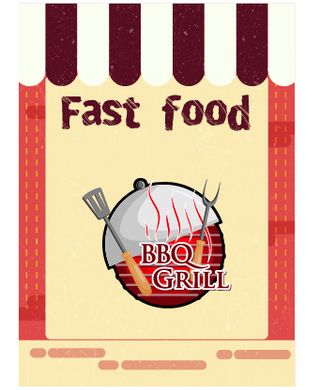 食物标签矢量素材汉堡店快餐标签矢量图AI格式