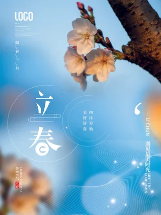 24节气立春春季新春春天海报模板PSD分层设计素材源文件模板