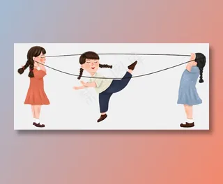 儿童节小孩玩耍