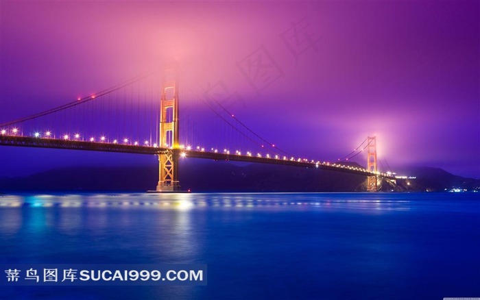 旧金山金门大桥夜景图片
