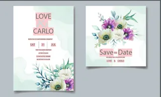 祝贺婚礼结婚邀请卡素材 