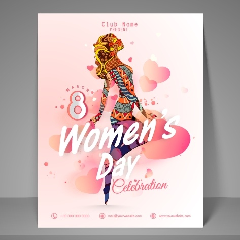 三八妇女节女神节贺卡素材eps,ai矢量模版下载