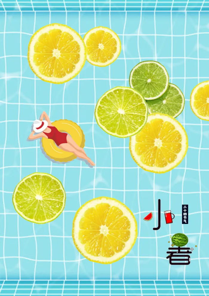小暑节气简约创意海报