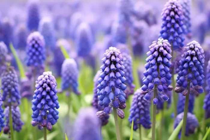 紫色葡萄花信子鲜花摄影图(4032x2688)