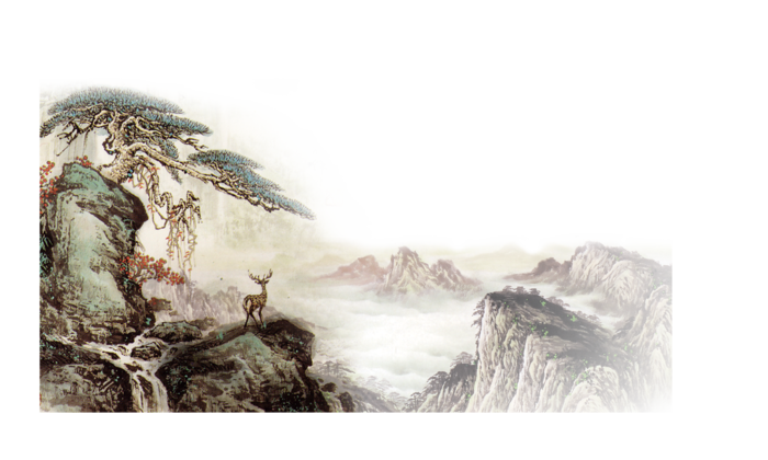 山水画素材中国风水墨画素材元素中国画