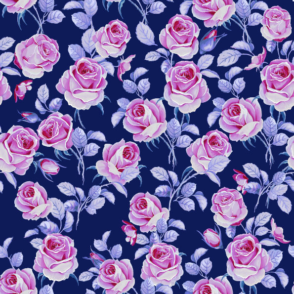 花卉唯美手绘花朵面料纹理手机壳布料面料印花服装矢量图案素材