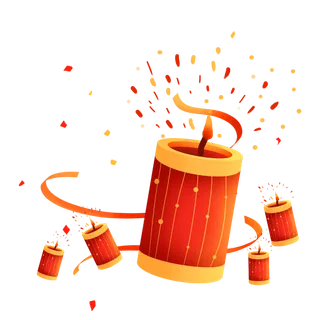 红色烟花爆竹免扣素材