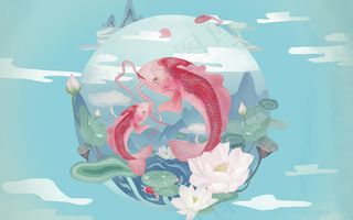 中国风古风国潮祥云旭日背景