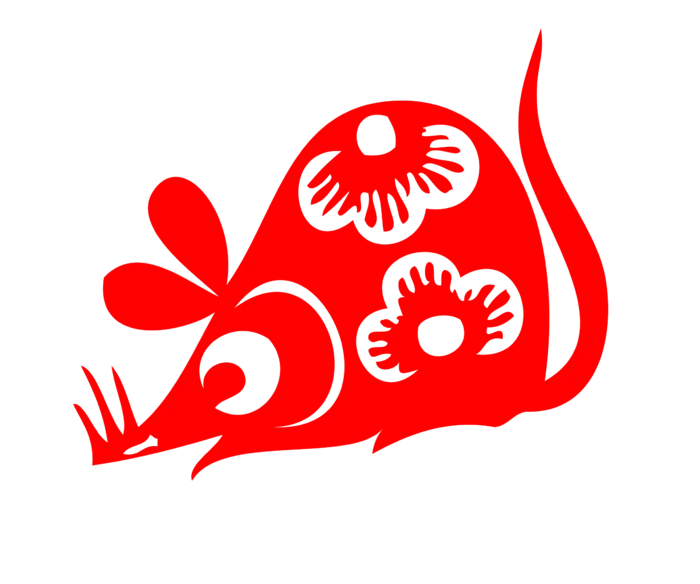 红色喜庆鼠年剪纸窗花新年快乐免扣PNG素材图片 (62)