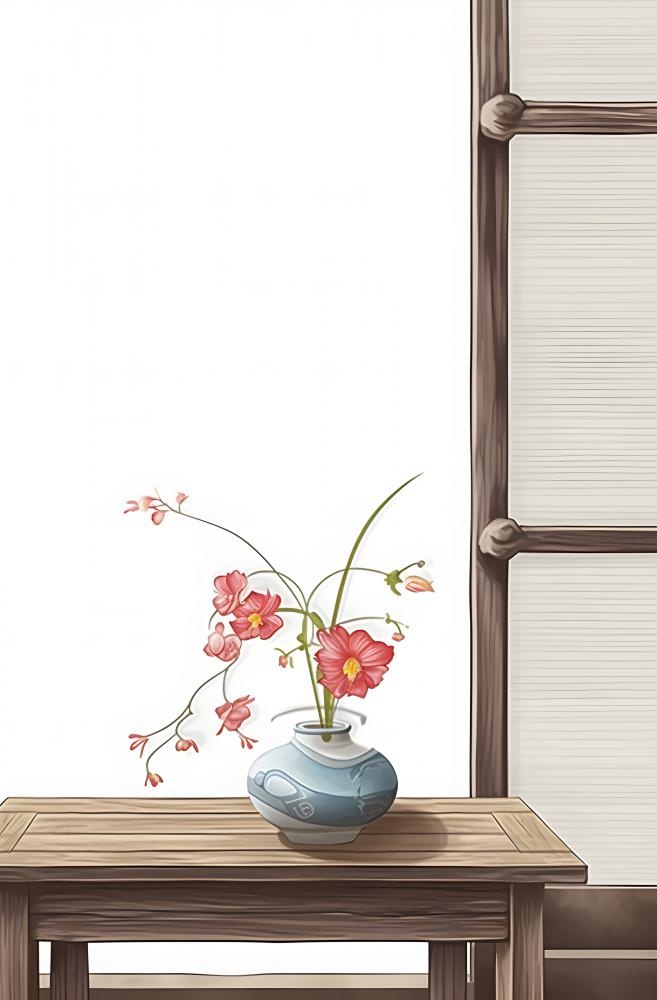 国风简约温馨桌子背景