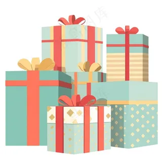 礼物礼盒卡通插画免抠