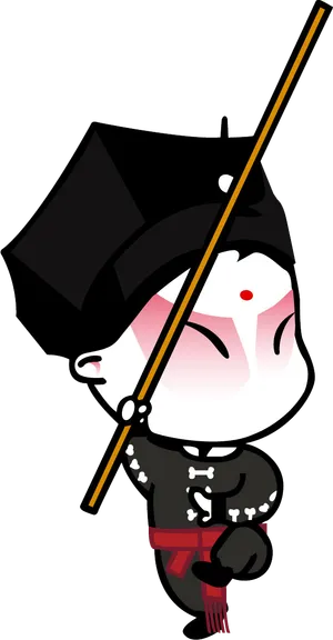 卡通京剧戏剧人物脸谱插画PNG图片 国潮中国风Q版戏剧人物PS素材