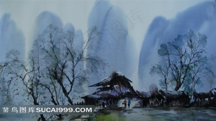 山水风景水墨素材图片