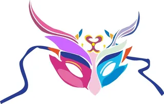 彩色卡通风五彩斑斓面具假面素材矢量图