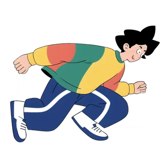 卡通动漫跑步男孩