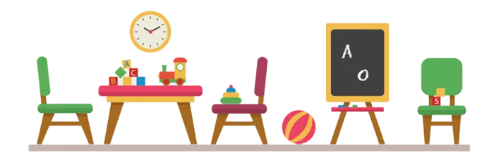 少儿兴趣班班级简笔桌椅黑板