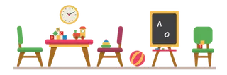少儿兴趣班班级简笔桌椅黑板