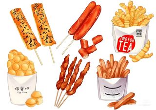 小吃类插画