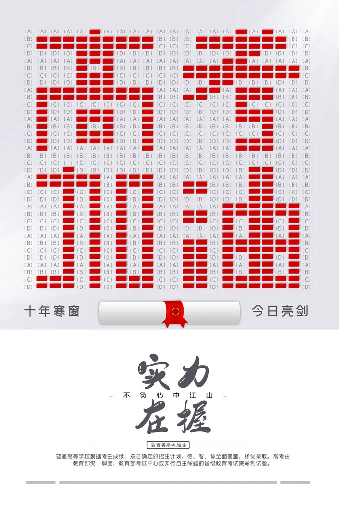 高考加油简约励志海报psd模版下载