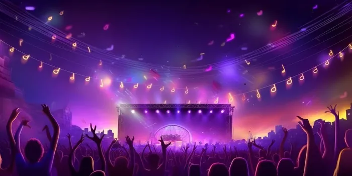 音乐会狂欢炫紫色背景(3600x1800)