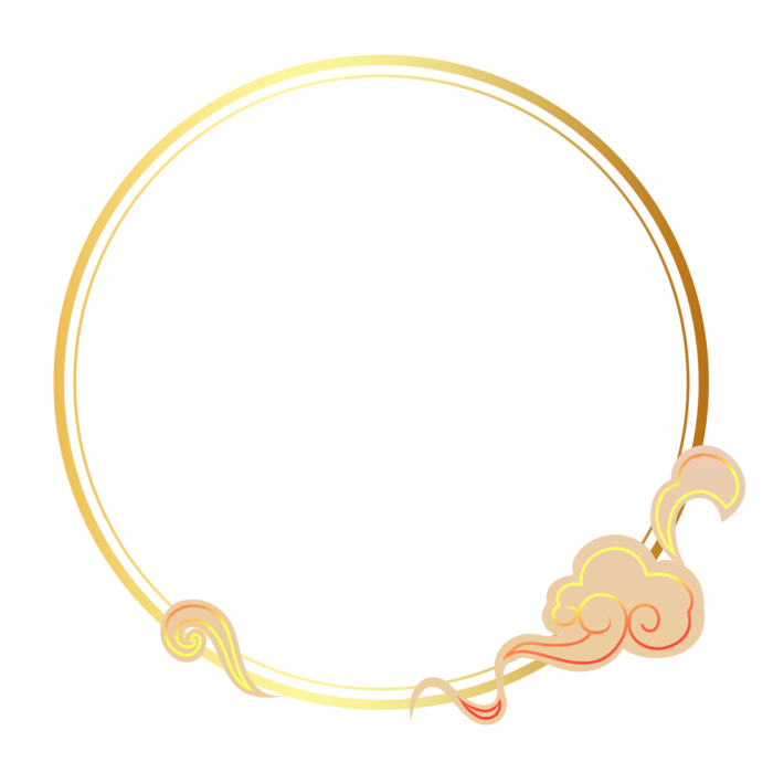 中国风中式传统祥云图案国潮古风边框云纹装饰元素PNG免抠素材图