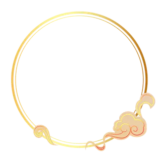 中国风中式传统祥云图案国潮古风边框云纹装饰元素PNG免抠素材图