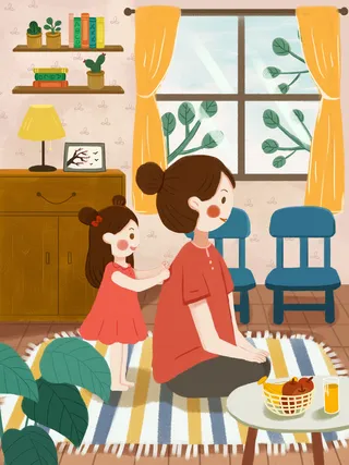 母亲节插画素材