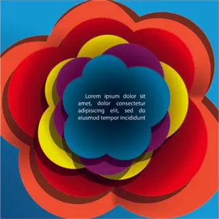 免抠彩色叠纸矢量标签