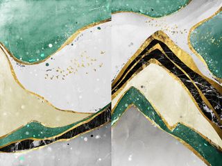 两联抽象大理石装饰画