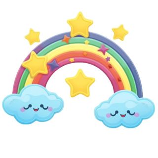 彩虹星星云朵免抠