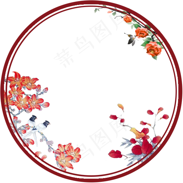 中式花鸟边框