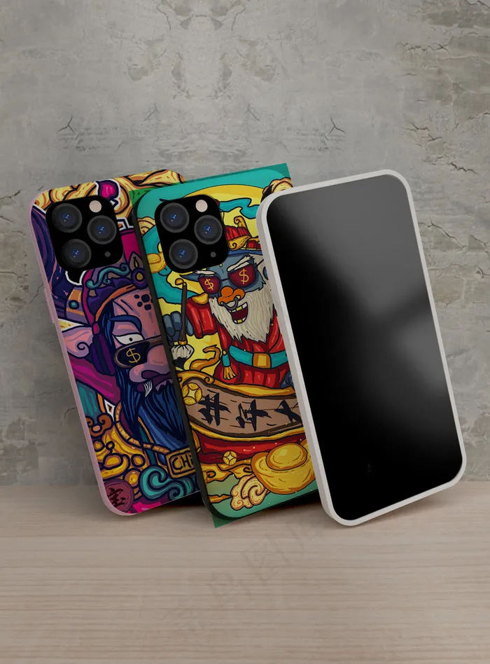 国潮风中式文创手机壳智能样机psd模版下载