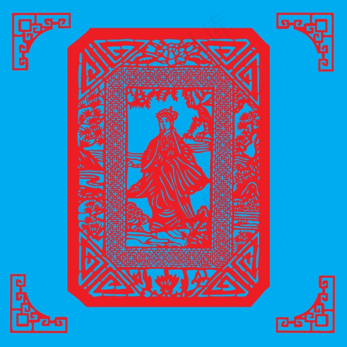 人物剪纸 剪纸风元素