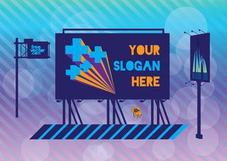 导视牌广告牌元素矢量创意