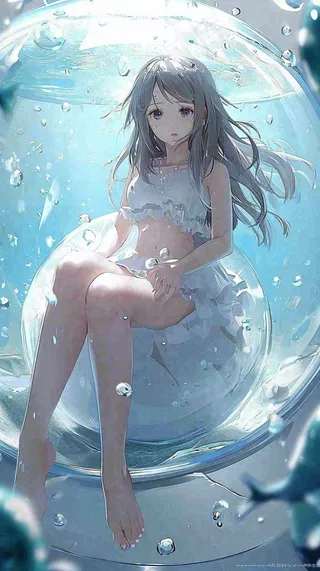 少女动漫水滴女孩插画漫画