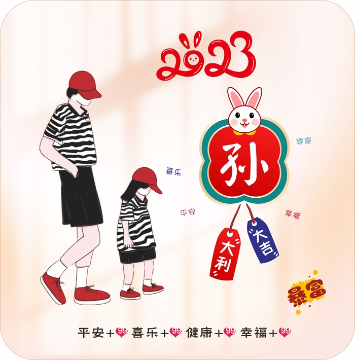 姓氏卡通头像壁纸cdr矢量模版下载
