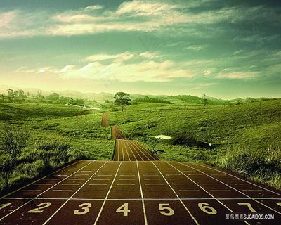跑道唯美风景画油画