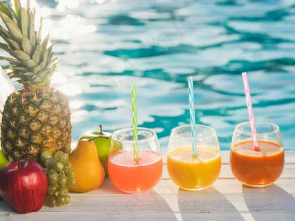 唯美夏天清凉果汁饮品摄影照片