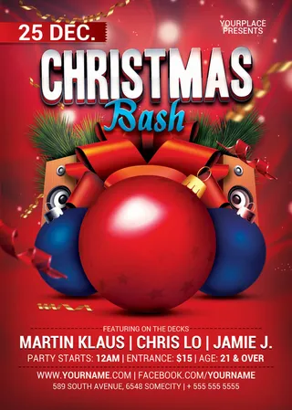 简约大气圣诞节快乐海报