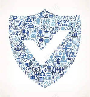 创意图形组合盾牌防卫保护图图片