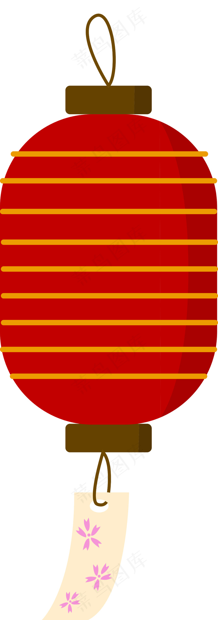 中国风 手绘 卡通元素 传统 复古红 灯笼装饰 PNG 免抠 