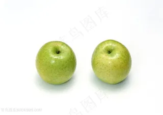 两个绿苹果高清图