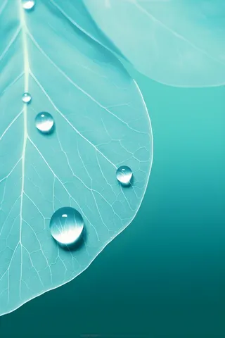 树叶露珠青色大气意境背景
