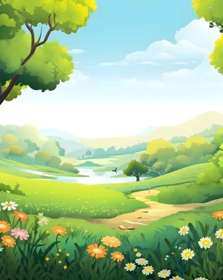 绿色清新户外草地背景