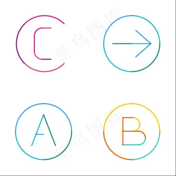 生活字母图标ai矢量模版下载